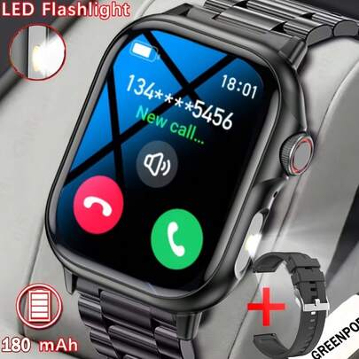 Women/Men Smartwatch, Unisex - Wireless Calling/SMS/Multiple Sports Modes/Remote Camera Control/Fitness Tracker, Compatible With Android & IOS, USB Charging, Alloy Case/Silicone Strap, Modern Style, Clear Screen Display, Perfect Gift For Men/Women/Lovers/Parents