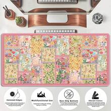1 tấm lót bàn làm việc họa tiết hoa hồng dễ thương, tấm lót bàn phím và chuột cỡ lớn với đế cao su chống trượt, tấm lót bàn máy tính chống thấm nước phù hợp cho chơi game và văn phòng, phụ kiện bàn làm việc dành cho nữ, tấm lót bàn phím và chuột có đáy chống trượt và viền may chắc chắn, tấm lót bàn máy tính dài dành cho chơi game và văn phòng. - Hồng - Xem 6