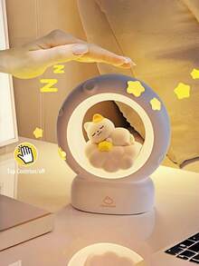 1个可充电床头睡眠灯，3档调光，亮度可调，可爱卧室客厅装饰灯，放松灯 - 彩色 - 查看 3