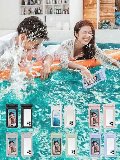 Przezroczysta, wodoodporna torba do pływania, chroniąca przed śniegiem, wodoodporna torba, uniwersalny, wodoodporny pokrowiec na telefon, wodoodporna torba na telefon komórkowy, torba na telefon do pieszych wędrówek, wodoodporny pokrowiec na telefon do pływania pod wodą, sucha torba plażowa na telefon komórkowy, wodoodporna torba na telefon z ekranem dotykowym, wodoodporny pokrowiec na duży telefon, niezbędny element lata, idealny na wakacje, do parków wodnych, na plażę i imprezy przy basenie.