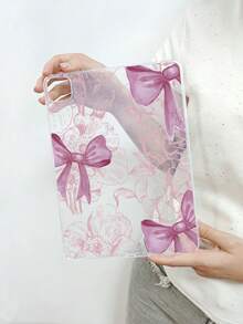 Bow-Knot Sweet Style Floral Bow Transparent Shockproof Aesthetic IPad Protective Case, Compatible With IPad 11th Generation, IPad A16, 10th Generation IPad And Other IPad Models - Clear - View 43