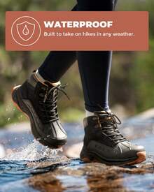 Women Waterproof Suede Ankle Boots Outdoor Hiking Boots Trekking Camping Trail Travel Non-Slip Climbing Hiking Boots Four Seasons - 黑色 - 查看 7