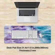 1 件装大理石纹鼠标垫 - 粉紫金箔、梦幻紫水晶和深海紫金图案，静音防滑/可卷起便携桌垫，适用于游戏、办公和桌面装饰 - 彩色 - 查看 16