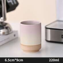 Macaron Ombre Ceramic Latte Cup - Soft Color Block Coffee Mug Suitable For Home And Office - Multicolor - View 12