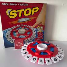 万圣节和圣诞节礼物，西班牙语疯狂字母棋盘游戏，头脑风暴互动桌面游戏，蓝黑趣味英语字母挑战棋盘游戏，蓝黑声光英语字母游戏，西班牙语和英语派对游戏，语言学习者和团体活动游戏（不含电池） - 紅色 - 查看 10