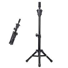 22 Inch Adjustable Mannequin Head Stand Wig Head Stand For Training Heads And Canvas Block Head (Mannequin Head Not Included) - 黑色 - 查看 2
