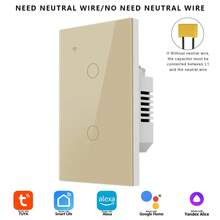 1个UL认证智能触摸开关，DS-121JL WiFi蓝牙墙壁开关，兼容Alexa、Yandex Alice、Tuya，1/2/3/4位白色/黑色，支持单线和零线，9mm钢化玻璃面板，APP远程语音控制定时家居照明 - 彩色 - 查看 23