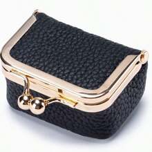 Mini Women's Genuine Leather Jewelry Box, Leopard And Cow Print, Vintage Portable Genuine Leather Coin Purse, Jewelry Box With Kiss Lock, Mini Travel Ring Box, Suitable For Storing Earrings, Rings And Necklaces, Women's Gift, Cosmetic Bag, Coin Purse, Essential For Girls, Personalized Gift - Multicolor - View 15