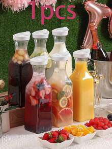 1pc Transparent Acrylic Juice Beverage Pitcher, Cold Drink Water Carafe, Plastic Juice Container Pitcher, Transparent Narrow Mouth Beverage Pitcher, Mimosa Cocktail Bar Drink Dispenser, Suitable For Outdoor Picnic, Party, Tea, Restaurant, Bar, Beach Resort And Other Occasions. - White - View 15