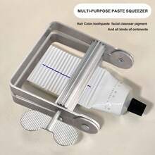 Toothpaste Squeezer Rollers, Metal Toothpaste Tube Wringer Seat Holder Stand (Aluminum Alloy) - Silver - View 3