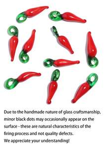 10/20个釉面红辣椒吊坠，适用于DIY吊坠、项链、手链、耳环饰品装饰、钥匙扣、手机挂绳等工艺品制作材料 - 紅色 - 查看 11