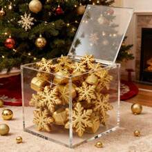 Caixa de acrílico transparente com tampa, para armazenar sachês de café transparentes e acessórios. Caixa transparente com tampa articulada. - Claro - Ver 4