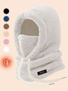 1pc Unisex Winter Warm Fleece Balaclava Hat With Face Mask, 3-In-1 Multipurpose Hat For Men & Women, Windproof Insulated Neck Gaiter For Skiing, Cycling, Outdoor Activities And Work - Multicolor - View 6