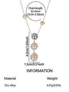 Cring Coco 1pc Fashionable Bohemian Classic Tree Of Life 304 Stainless Steel Pendant Necklace, Suitable For Women's Daily, Ball, Party, Vacation, Music Festival, Valentine's Day, Carnival, Easter, Home Decoration, Jewelry Accessories, Gift - Life Tree - View 5