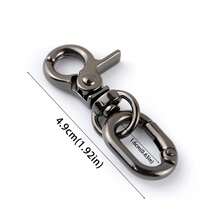 2pcs Swivel Snap Hook, Metal Lobster Clasp With Keyring, Suitable For Keychain And DIY Crafts - Black - View 4