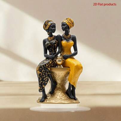 2D Acrylic Decor Featuring African Female Hero Statue, Suitable For Living Room, Kitchen And Bedroom, Great For Holiday Parties, Festive Tabletop Display, Comes With Stand, Perfect Combination Of Quality And Aesthetics