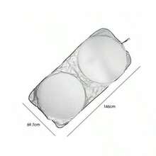 Foldable Car Windshield Sunshade - Double Thermal Reflective Ring Design - 146 X 70 Cm - A - View 2