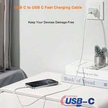 这款 USB-C 转 USB-C 数据线支持 18W 至 60W 快充，适用于各种配备 Type-C 接口的智能手机和蓝牙耳机。它还支持 480Mbps 高速数据传输。兼容 17 和 16。 - 白色 - 查看 3