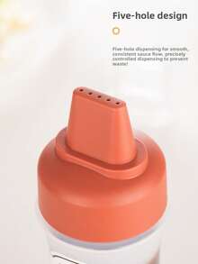 1pc Kitchen Sauce Squeezer Bottle With Dust Cover, Suitable For Salad Dressing, Ketchup, Squeeze Sauce Bottle With 5 Holes, Multifunctional Kitchen Tool - Multicolor - View 2