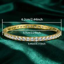 1pc 18K Gold Plated Bracelet, Suitable For Red Carpet Galas, Anniversary Parties, Dazzling And Luxurious; Can Be Given As A Valentine's Day Gift To Your Partner, Stunning And Exquisite, Matching The Passionate Atmosphere Of Western Romantic Holidays - Gold - View 2