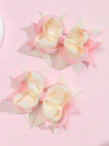 2Pcs 5 Inch Girl Hair Bow Fashionable Teenagers Hair Bows With Clips For Festivals Party - Multicolor - View 9