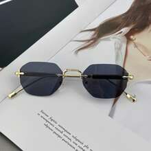 Modische metallrandlose Farbverlauf Polygon Brille, luxuriöse ozeanische Farbe Unisex Brillen - Verschiedenfarbig - Übersicht 11