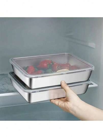 1/6 Piece Stainless Steel Food Storage Container Set With Airtight Lid - Stackable, Non-Electric Mixing Bowls For Salads, Sandwiches And Fruit