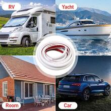 5/10m J Shape RV Water Guide Strip Gutter Camper Flexible Drip Rail Molding UK - A - View 3