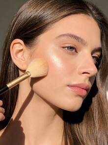 2pcs Fan-Shaped Highlighter Brush, Contour Brush, Blush Brush, Makeup Brushes, Professional Cosmetic Makeup Tools - Black - View 5