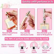 Refillable 5ml Travel Perfume Atomizer Leakproof Portable Sprayer Rose Gold - Vàng hồng - Xem 4