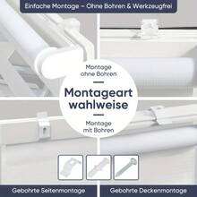 Sekey Doppelrollos Klemmfix Kein Bohren Doppelrollos Duo Rollos Faltrollos 40X130Cm - [Weiß] - Übersicht 7