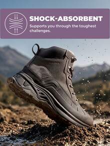 Women Waterproof Suede Ankle Boots Outdoor Hiking Boots Trekking Camping Trail Travel Non-Slip Climbing Hiking Boots Four Seasons - 深灰色 - 查看 2