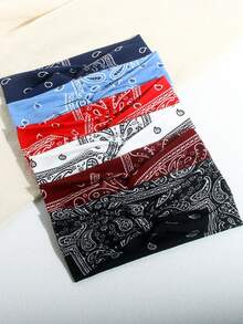 3pcs Retro Bohemian Style Cashew Flower Print Elastic Headbands, Breathable & Stretchy Hair Accessories For Yoga, Sports, Casual Wear, Autumn/Winter, Holiday Gift - Multicolor - View 10