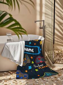 1pc Personalized Kids Beach Towel, Summer Birthday Gift, Summer Vibe, Girls Beach Travel, Customized Beach Towel, Swimming Pool, Beach Decor - Multicolor - View 4