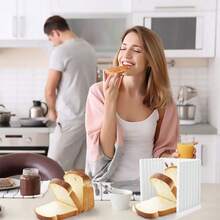 Adjustable Bread Slicer/Homemade Bread Cutter, Plastic Bread Slicing Machine For Slicing Bread, Foldable - Multicolor - View 5