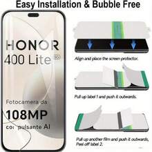 ZMZE 4pcs High Definition Full Coverage Hydrogel Screen Protector Film Compatible With Honor 400/200 Pro/Lite/X9D/X9b/X9c/X7c/X7d/X6C/X8b/Magic8/7 Pro/Lite/500/500 Pro, Anti-Fingerprint Bubble-Free Soft Scratch-Resistant Non-Glass Protective Layer - 4PCS - View 4