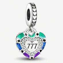 1 PC 925 Sterling Silver Love Series Family And Friends Starry Sky Bead Pendant Ball Suitable For Bracelets DIY Women's Jewelry - Set 6 - View 19
