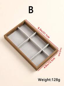 1pc~4pcs High Quality Stackable Velvet Jewelry Trays - Lint Free - Durable - Stackable Fine Jewelry Trays/Racks, Jewelry Drawer Insert Container Display Boxes To Hold Earrings, Rings, Necklaces And Other Jewelry - Organize Your Jewelry Stylishly (Beige/Gray) - Walnut Wood Two-tone - View 19