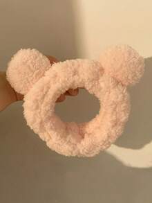 可爱熊耳毛绒发箍，女士适用，秋冬季，适合戴口罩、化妆 - 彩色 - 查看 10