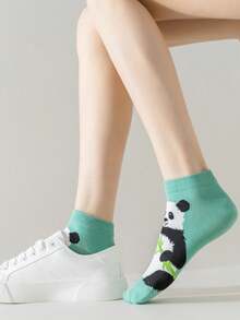 1/5 pary damskich krótkich skarpetek z motywem pandy, miękkie skarpetki do kostki, odpowiednie na wiosnę i jesień, uniwersalne, wygodny materiał, modne, odpowiednie do uprawiania sportu, modne, niezbędne do codziennego stroju, odpowiednie na zewnątrz i wewnątrz, proste i ciekawe skarpetki, idealne na prezent świąteczny, idealne na sesje zdjęciowe - Wielokolorowe - Zobacz 9