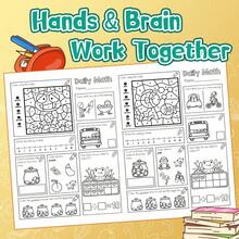 Cuaderno de actividades de matemáticas diarias - Práctica mixta con habilidades numéricas y cálculos, páginas divertidas de colorear por matemáticas, problemas de palabras y tareas lógicas, ejercicios claros paso a paso, desarrolla el sentido numérico, el enfoque y la confianza - Matemáticas diarias - Ver 9