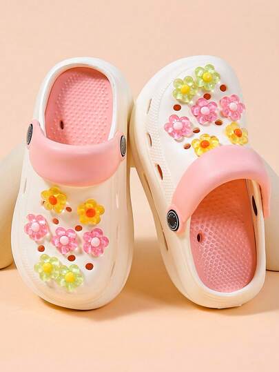 Kids Girls Thick Sole Breathable Sandals, Cute Garden Shoes For Summer, Casual Beach Shoes For Indoor & Outdoor, Fashion Girls Sandals, Comfortable EVA Soft Sole Toddler & Little Kid Slippers