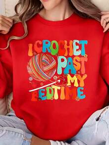 Women's Crochet Sweatshirt - Gray Rainbow Heart "I Crochet Until Bedtime" Design With Yarn Ball And Hook Pattern - Comfortable Crochet Theme Sweater For Crochet Enthusiasts, All-Season Casual Crew Neck Pullover, Crochet Lover's Wear, Women's Crochet Top, Women's Sweatshirt Plus Size, Women's Plus Size Sweatshirt, Women's Plus Size Sweater, Women's Autumn Plus Size Clothing, Women's Plus Size Hoodie, Plus Size Women's Hoodie, Plus Size Women's Sweatshirt, Women's Autumn Plus Size Clothing Loose And Comfortable Valentine's Sweatshirts - 紅色 - 查看 11