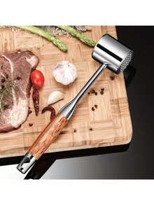 304 Stainless Steel & Rosewood Handle Meat Tenderizer, Home Steak Pounder, Kitchen Beef Steak Mallet, Meat Pounder - 1 - View 1