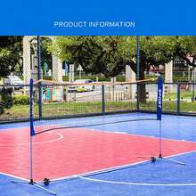 Red de bádminton con postes, fácil instalación, de nailon, para deportes al aire libre, parques, gimnasios y césped. - Azul - Ver 3