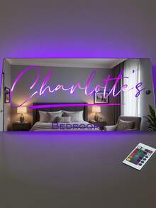 Personalized Name Neon LED Wall Light Mirror With Custom Name, Suitable For Bedroom Decoration, Perfect For Birthdays, Graduation Ceremonies, Parties, Christmas, Anniversary Gifts, USB Power Supply - Multicolor - View 3