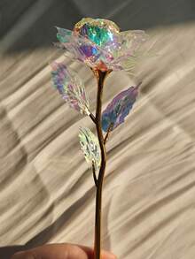 5pcs Shiny Artificial Rose Flowers, Fake Flowers, Glittering Gold And White Roses, Valentine's Day Holiday Gift And Decor Accessories, Gold Foil Flower Chocolate Gift Box Decor, Valentine's Day Decoration, Wedding Supplies, Room And Party Decoration.