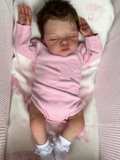 Cloth Body Vinyl Limbs 48 CM 3D-Paint With Visible Veins Asleep Reborn Baby Doll Toy Lifelike Collectable Humanoid Doll Handmade Fashion Birthday Gift