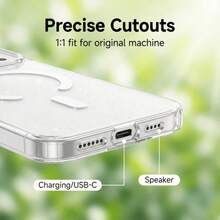 Magnetic Phone Protective Case Compatible With IPhone 17, 17 Air, 17 Pro, 17 Pro Max - Sturdy Transparent Glitter Protective Case With PC Back Cover - Clear - View 4