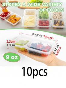 20pcs Portable Double Layer Condiment Boxes - Reusable Plastic Dipping Tray, Multi-Function Covered Dipping Cups, Salad Sauce Takeout Boxes, Double Layer Condiment Boxes, Double Layer Snack Boxes With Takeout Sauce, Suitable For Back To School, Halloween, Travel Snacks And Sauces, Beach Snacks, Christmas, Mother's Day, Parties, Birthday Parties, Gatherings, Etc.